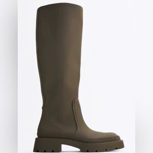 NWOB ZARA Tall Rubberized Lug Sole Boots